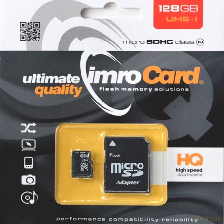 Imro karta pamięci 128GB microSDXC kl. 10 UHS-3 + adapter