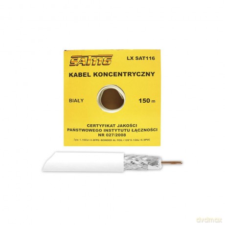 Kabel koncentryczny 1.16Cu 4.8PFE 128x0,12AL 150m karton