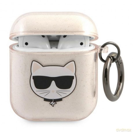 Karl Lagerfeld etui do Airpods KLA2UCHGD złote Glitter Choupette [ETUI]