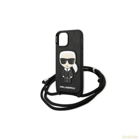Karl Lagerfeld nakładka do iPhone 13 KLHCP13MCMNIPK czarna hard case Iconic [ETUI]