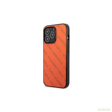 Karl Lagerfeld nakładka do iPhone 13 Pro Max KLHCP13XPTLO pomarańczowa hard case Allover Logo [ETUI]