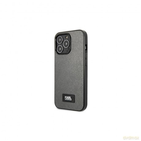 Karl Lagerfeld nakładka do iPhone 13 Pro Max KLHCP13XSFMP2DG srebrna hard case Saffiano Logo [ETUI]