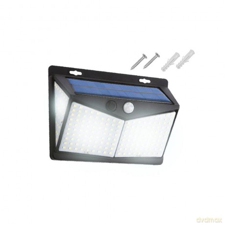 Lampa ścienna solarna 208 LED SMD 600lm PIR IP65 1800mAh