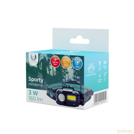 Latarka czołowa LED Sporty XP-E 3W + COB 3W 160lm 1200mAh Li-Ion Forever Light