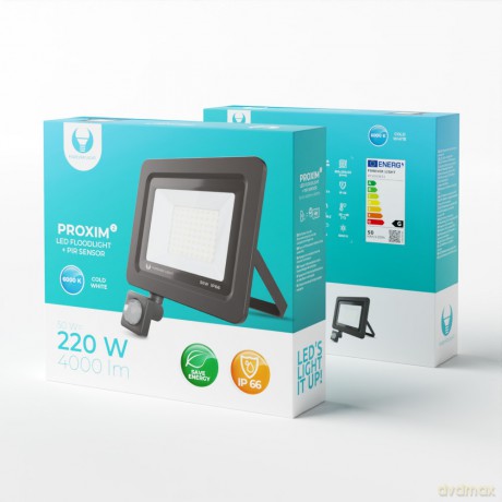 Naświetlacz LED PROXIM II 50W |6000K| PIR IP66 Forever Light