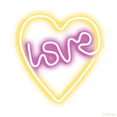 Neon LED LOVE W SERCU fiolet biały NNE02 Neolia