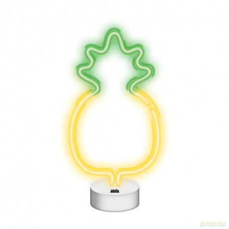 Neon na podstawce LED ANANAS żółto zielony NNE05 Neolia