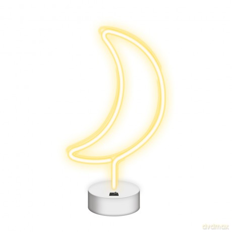 Neon na podstawce LED KSIĘŻYC biały NNE06 Neolia