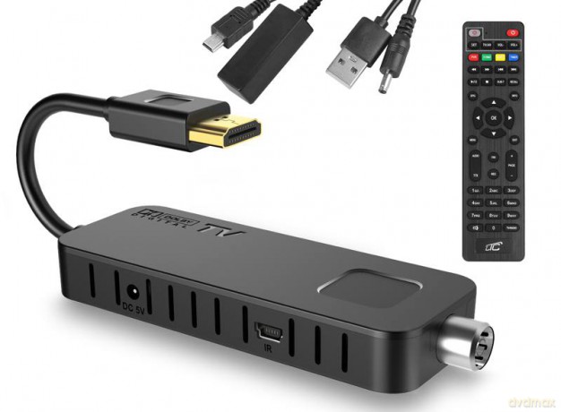 PS Tuner DVB-T-2 LTC TV naziemnej HD205M z pilotem programowalnym H.265, MIN