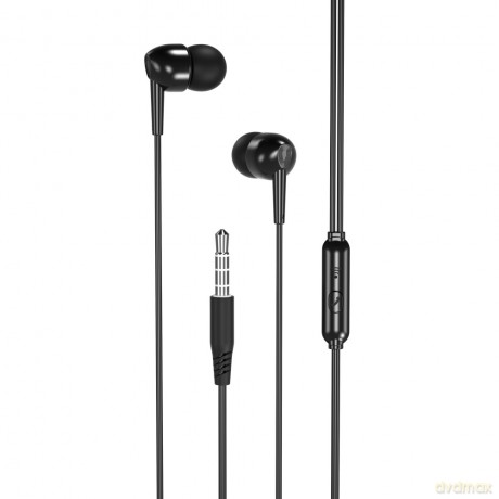XO Słuchawki przewodowe EP37 jack 3,5mm dokanałowe czarne