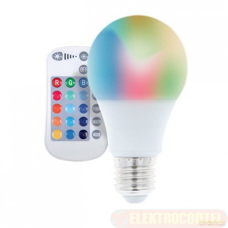 Żarówka LED E27 A60 RGB + Biały 9W z pilotem 720lm Forever Light