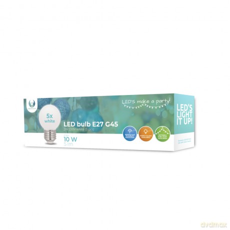 Żarówka LED E27 G45 2W 230V biała neutralna 5 sztuk Forever Light