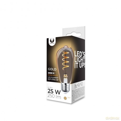 Żarówka LED Filament E27 ST64 4W 230V 2000K 250lm SF złota Forever Light