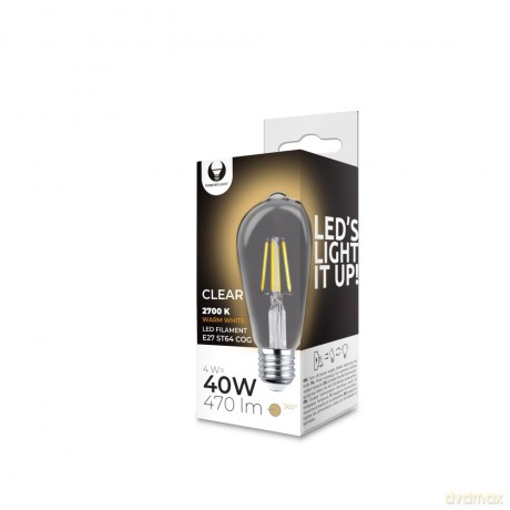 Żarówka LED Filament E27 ST64 4W 230V 2700K 470lm COG przezroczysta Forever Light
