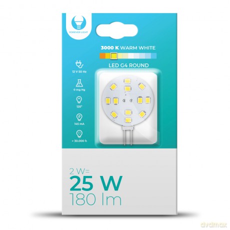 Żarówka LED G4 Round 2W 12V 3000K 180lm Forever Light
