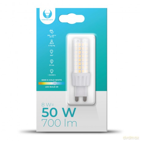 Żarówka LED G9 8W 230V 6000K 700lm Forever Light