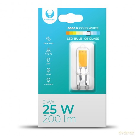 Żarówka LED G9 Glass 2W 230V 6000K 200lm Forever Light