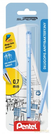 Długopis SuperB antybakteryjny BK77AB niebieski 1 szt.
