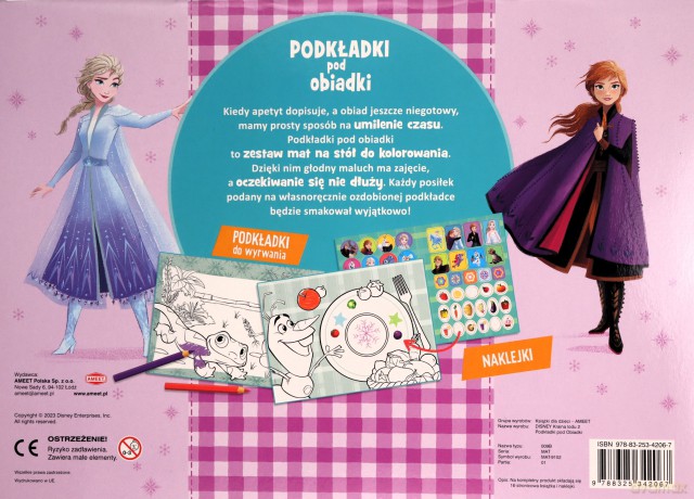 Podkładki pod obiadki Kraina lodu MAT-9102 [KSIĄŻKA]