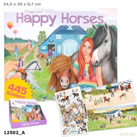 Zestaw kreatywny Koniki Happy Horses z naklejkami 12502A
