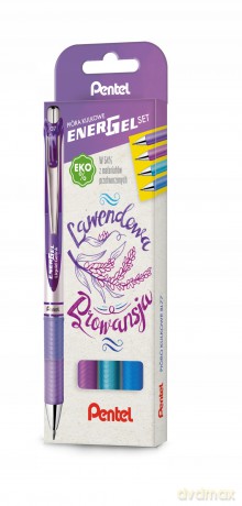 Zestaw piór EnerGel BL77 lawendowa Prowansja w etui 4 kolory