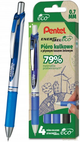 Zestaw piór kulkowych Pentel EnerGel BL77E-ECO 4 szt.
