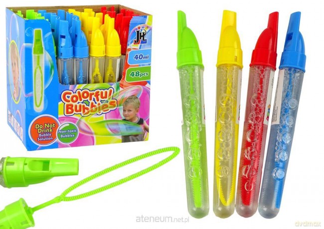 Bańki mydlane gwizdek 40 ml 19 cm MIX