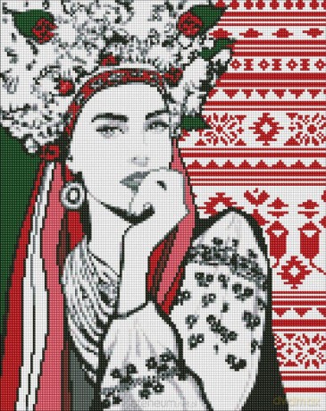 Diamentowa mozaika - Czarująca Ukrainka 40x50 cm