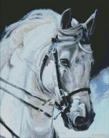 Diamentowa mozaika - Dumny koń 40x50 cm