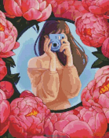 Diamentowa mozaika - Kwiatowe selfie 40x50 cm