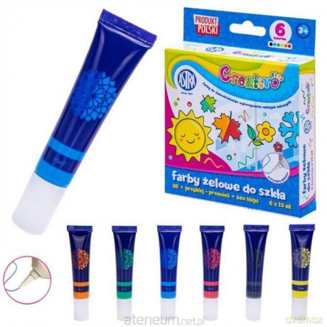 Farby do naklejek żelowych Creativo 6x15 ml