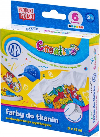 Farby do tkanin Creativo 6x15 ml