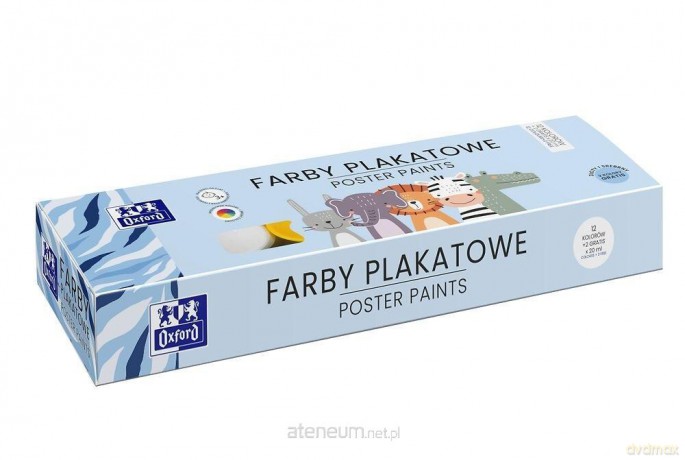 Farby plakatowe Kids 12 + 2 kolory 20 ml