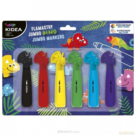 Flamastry Jumbo Dinozaury 6 kolorów