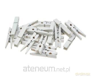 Klamerki białe 3,5 cm 20 szt