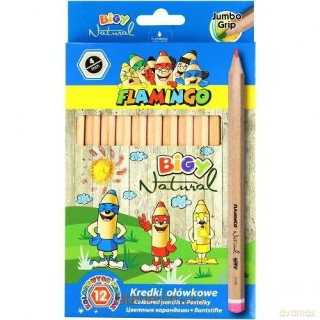 Kredki ołówkowe Jumbo Bigy Natural" 12 kolorów"