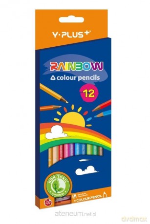 Kredki ołówkowe Rainbow + temperówka 12 kol