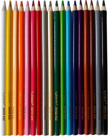 Kredki trójkątne Super Size 18 kol. + temperówka