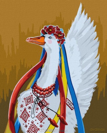 Malowanie po numerach - Gęś patriotyczna 40x50 cm