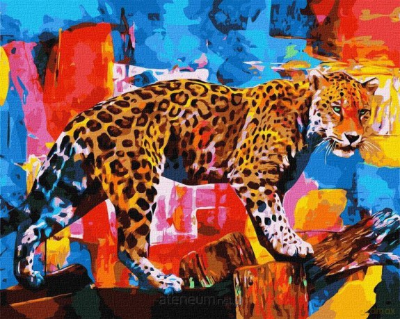 Malowanie po numerach - Jasny lampart 40x50 cm