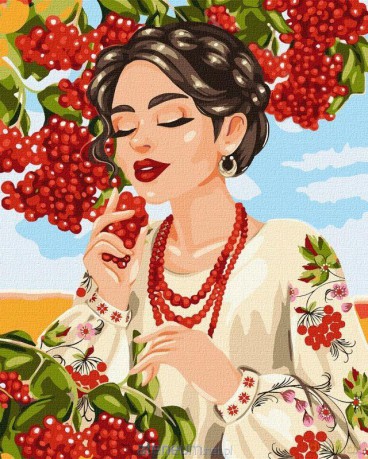 Malowanie po numerach - Kalina czerwona 40x50 cm