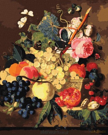 Malowanie po numerach - Koszyk z owocami 40x50 cm