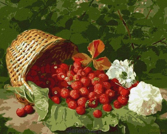 Malowanie po numerach - Koszyk z truskawką 40x50 cm
