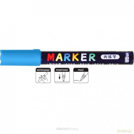 Marker akrylowy 1-2 mm lazurowy