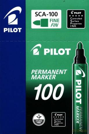 Marker permanentny SCA-100 zielony (12 szt)