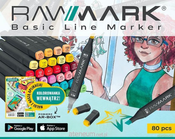 Markery Basic Line 80 szt + Kolorowanka