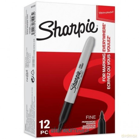 Markery permanentne fine czarne (12 szt)