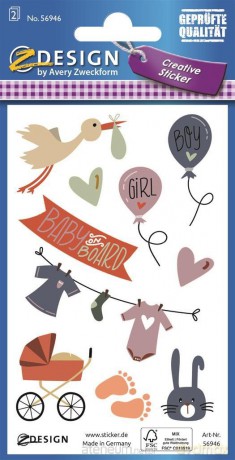 Naklejki papierowe - baby shower""