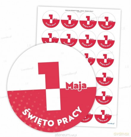 Naklejki patriotyczne - 1 maja 40mm 24 szt