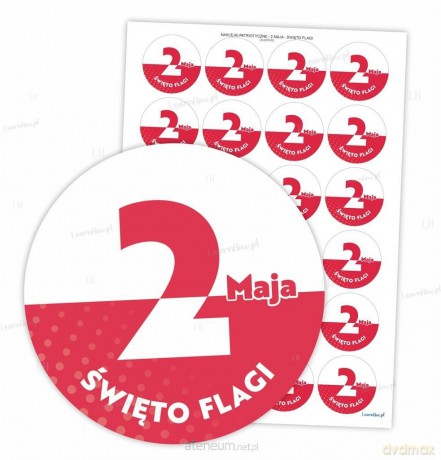 Naklejki patriotyczne - 2 maja 40mm 24 szt